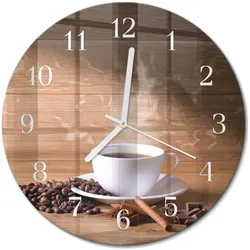 WANDUHR aus Glas Ø30 cm - Kaffee