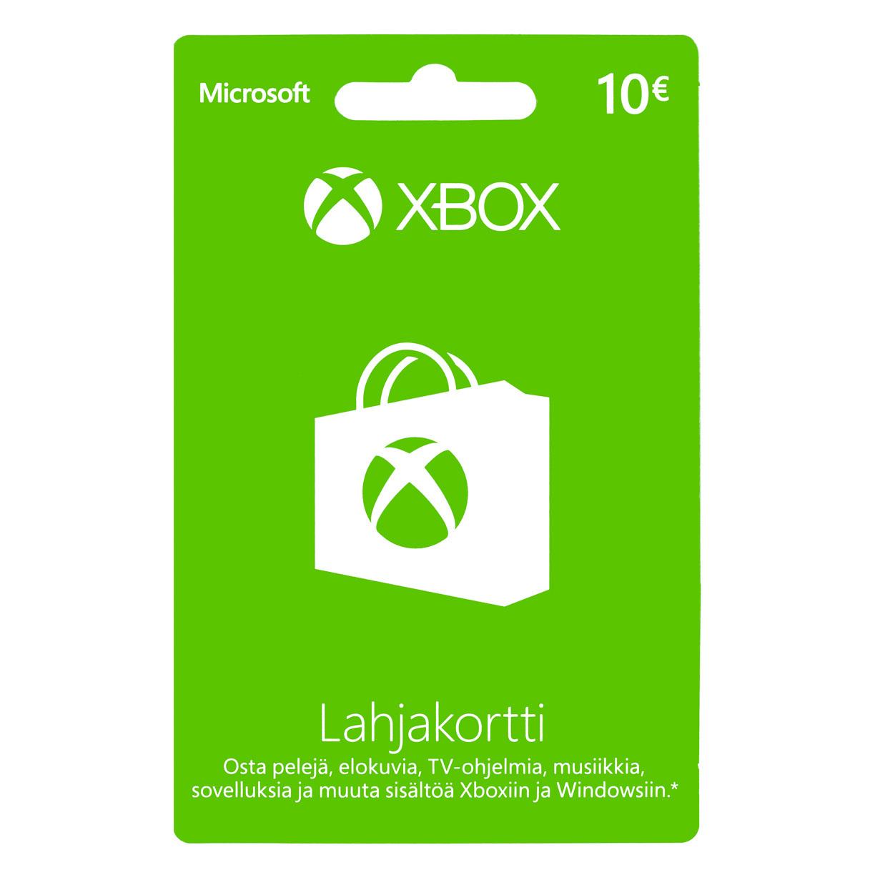 Microsoft Xbox / Windows lahjakortti 10 euroa, aktivointikortti (Windows, Xbox 360, Xbox One S) (K4W-03304)