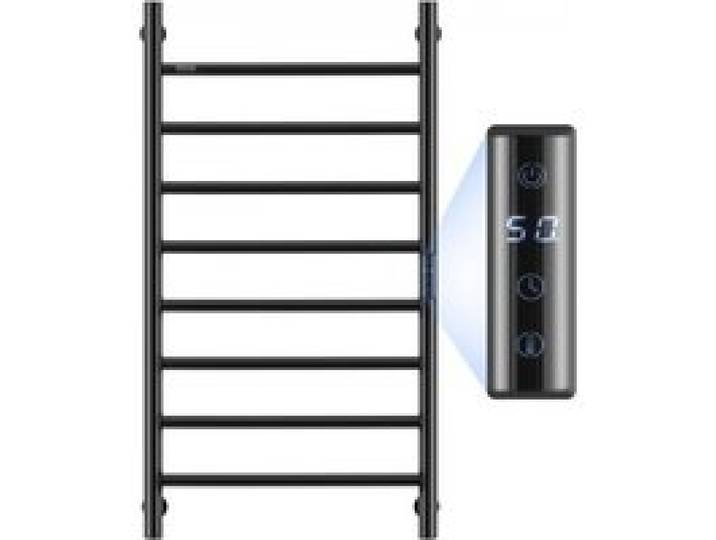 VEVOR Radiateur Sèche-Serviettes Électrique 8 Barres, Porte-Serviettes Chauffant Mural, Chauffe-Serviettes à Température Réglable, Étanche IPX5, avec Minuterie et Écran LED, Salle de Bain, Noir