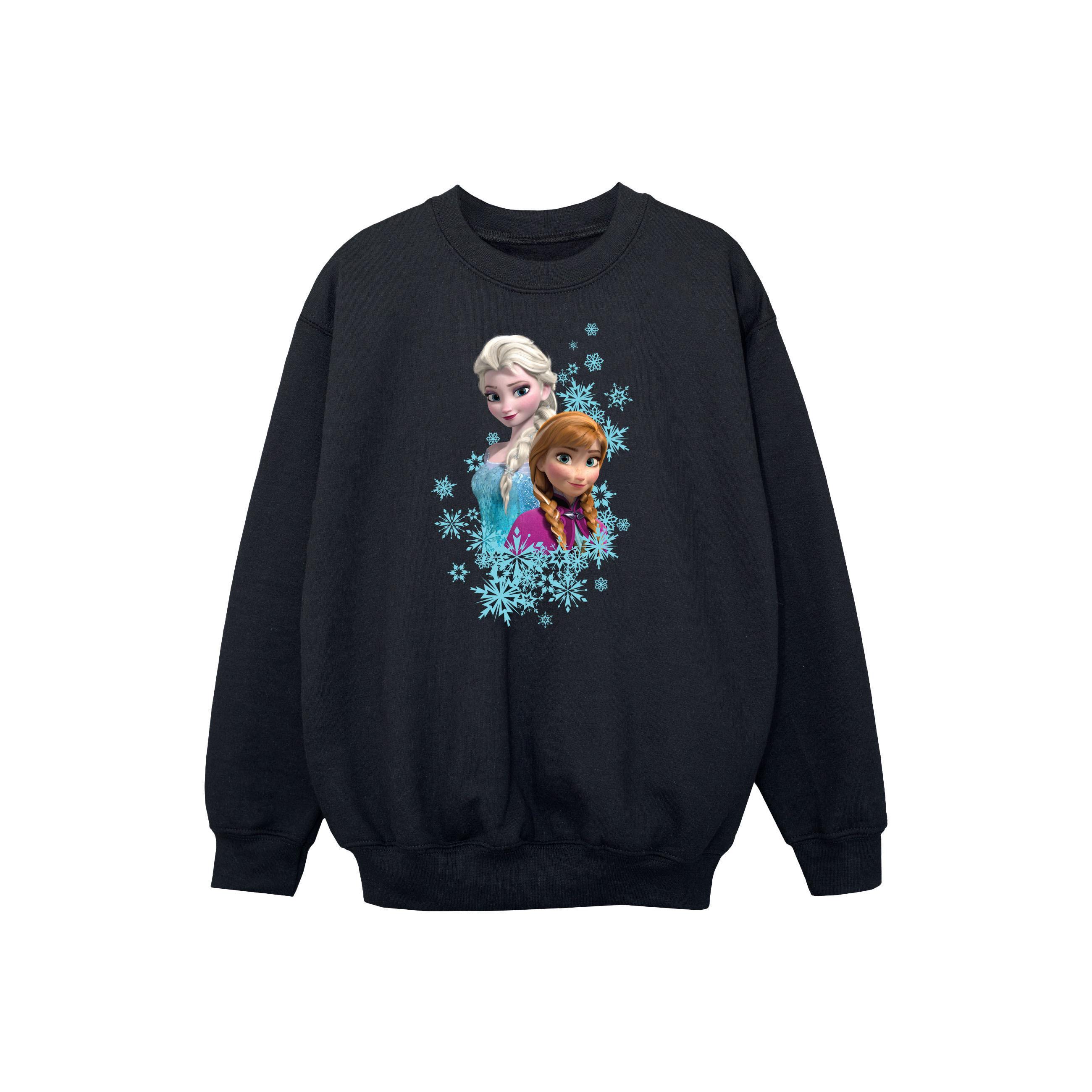 Disney Meisjes Frozen Elsa en Anna Zussen Sweatshirt (Zwart)