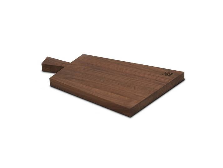 ZAYIKO Schneidebrett Design Schneidbrett Nussbaumholz massiv Trapezform, Schneidboard klein