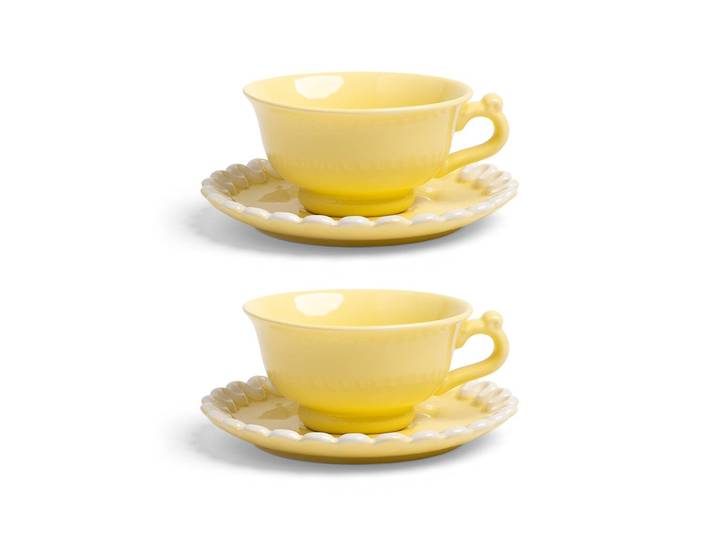 &Klevering - Kop en Schotel Whip - Geel - Set Van 2