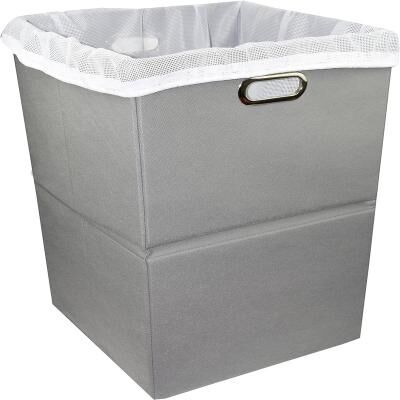 No "Large Laundry Hamper With Laundry Bag Premium Durable Fabric - 15.74""L x 15.74""W x 25.6""H"