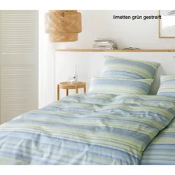 Elegante Bettwäsche Facet - 135x200 cm + 40x80 cm	limetten grün gestreift