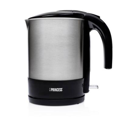 Princess 236039 Wasserkocher Überhitzungsschutz, Sichtfenster, Kontrollleuchte Schwarz, Edelstahl Fassungsvermögen: 1.7 l