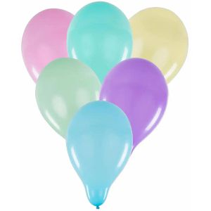 Idena Luftballons 31526, pastell, farbig sortiert, rund, Ø 25 cm, 20 Stück
