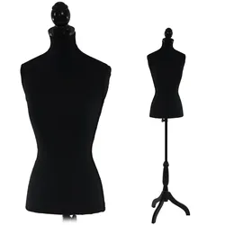Schneiderpuppe T221, Schaufensterpuppe Torso weiblich, Schaumstoff ~ Schwarz
