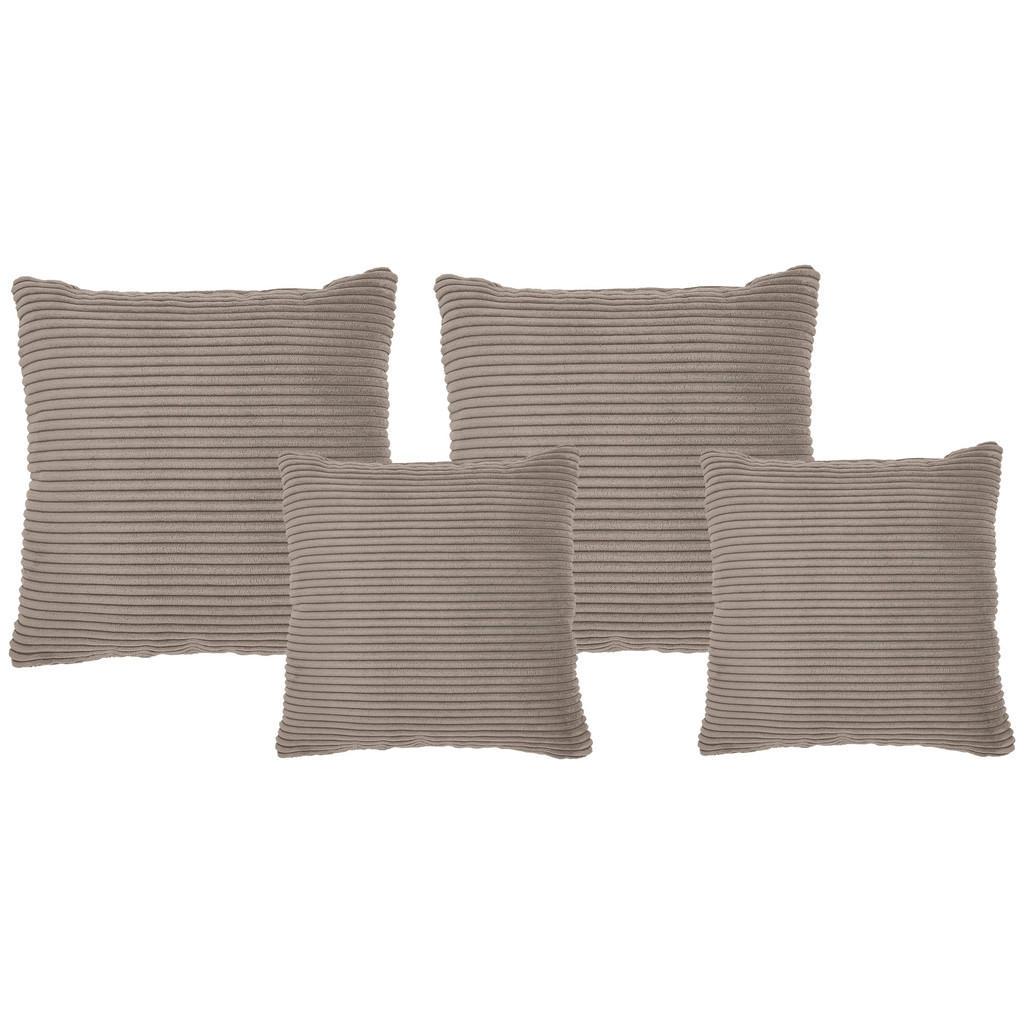 Livetastic Zierkissenset , Taupe , Textil , 4-teilig , Füllung: Silikon, Schaumstoffflocken,Silikon, Schaumstoffflocken , 42x53 cm , Made in EU , Heimtextilien, Wohntextilien, Kissen, Zierkissen