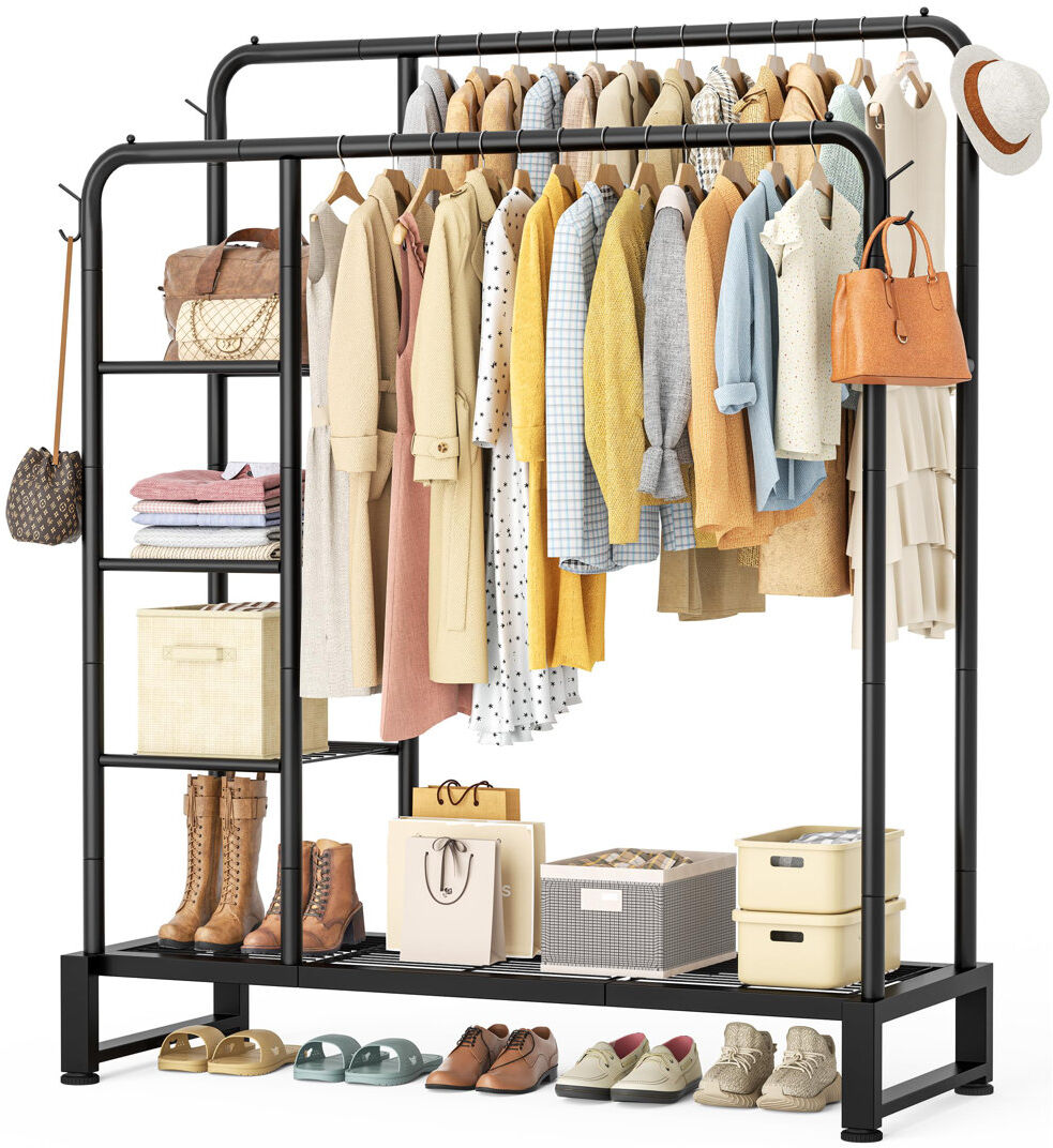 Brayden Studio 115cm Clothing Rack Black