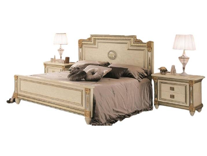 Xlmoebel Schlafzimmer-Set Arredoclassic Schlafstätte mit Nachtschrank in elegantem Design, (3-tlg., 1x Bett + 2x Nachttisch), Hergestellt in Europa