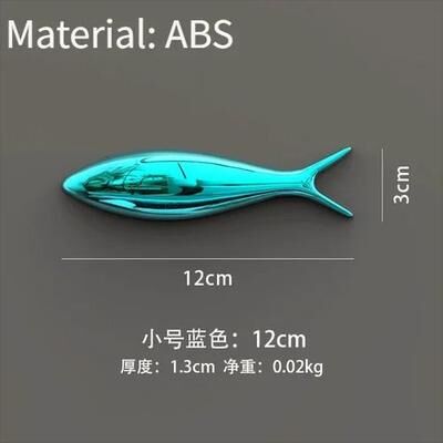 Uplift Picks 3D Gold Fish Wall Decor Electroplated Modern Wall Art Ornament blue 12 Cm
