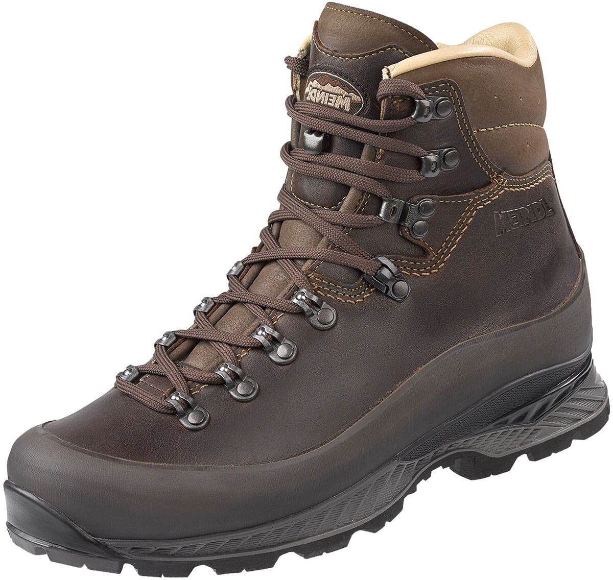 Wanderschuh MEINDL "Bergell MFS", Herren, Gr. 8, braun (dunkelbraun), Obermaterial: 50% Rindsleder Leather cow. 50% Lammleder LEL., Schuhe Wanderschuh