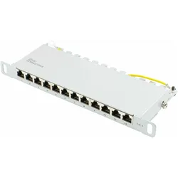 Good Connections GC N0126 Patchpanel 25,40cm (10"), 12 Port, Cat. 6, 0,5 HE, Server Zubehör, Grau