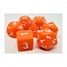Dice4friends Würfelset Opaque - Orange-White (7) 284095