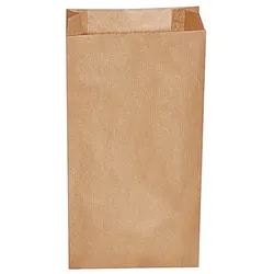 500x Faltenbeutel Papier, braun, 14+7x29cm