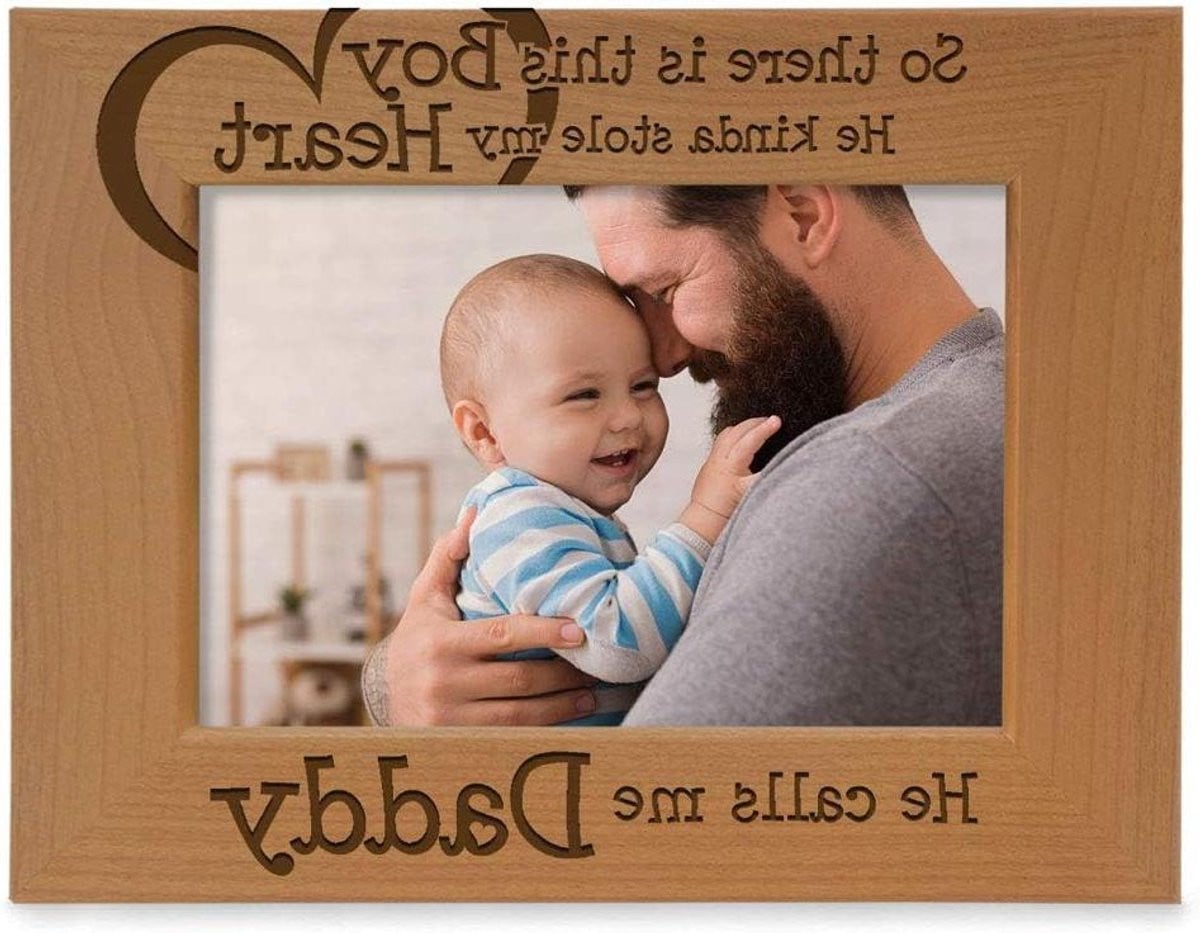 Houten Fotolijst Papa Herinnering - Handgemaakt Natuurhout - 4x6 Inch