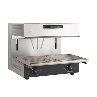 GastroHero Elektro Lift Salamander ECO 600 Salamander Grill 3,6 kW Edelstahl Salamander Grillgerät 2 Heizzonen Gratinieren Grillen Toasten 400 V