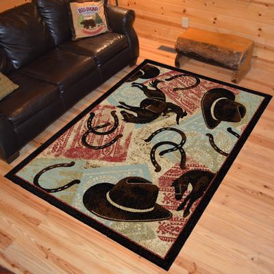 Mayberry Rugs American Destination Lodge Western Cowboy Area Rug