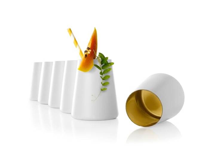 Stölzle Lausitz Power Becher Weiß-Gold Cocktailgläser 380 ml, 6er-Set