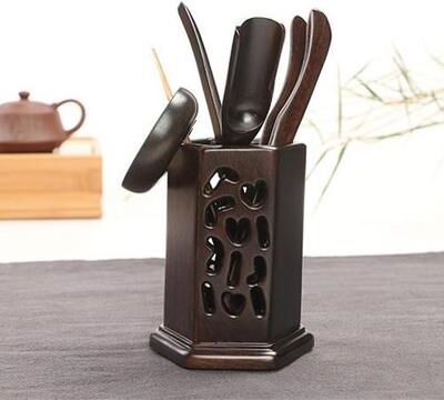 Snug & Styled Ebony Wood Tea Set Wooden Tea Tray Accessories Tea Clip Organizer For Tea Ceremony (34 1)