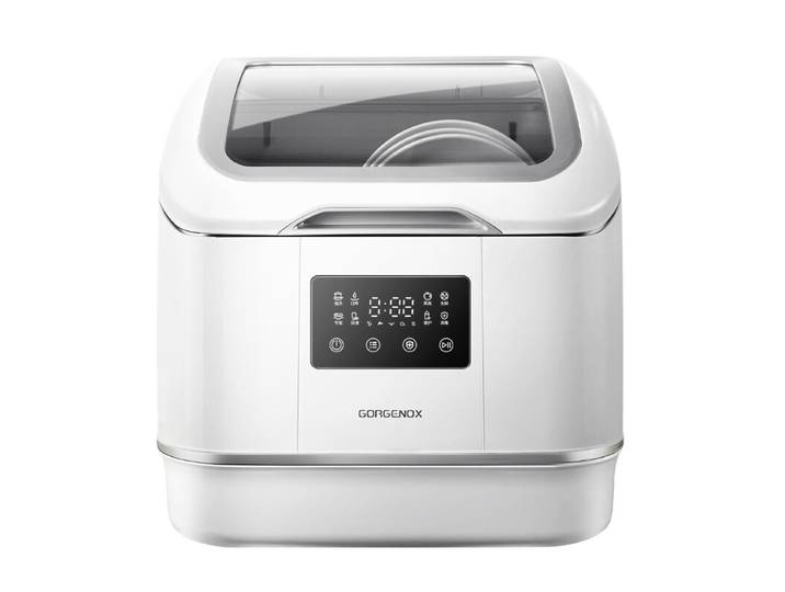 GORGENOX DW4-D30A Lave-vaisselle de table 3 couverts, aucune installation requise, stérilisation à haute température, lavage, séchage, rangement tout-en-un et nettoyage des fruits et légumes à l’oxygène actif