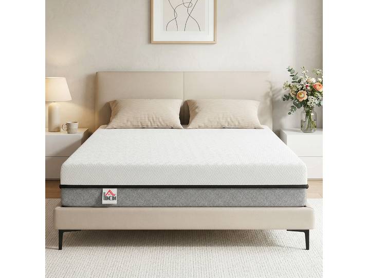 HOMCOM Matelas 140x200cm Mousse Mémoire Gel Mi-ferme 20cm