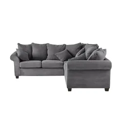 Ecksofa  Norderney , grau , Maße (cm): H: 70