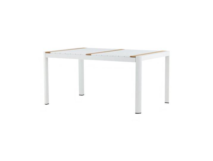 Furnlux Gartenesstisch Togo Weiß 90x150x75 cm, Metall, 90x75x150 cm, Gartenmöbel, Gartentische, Gartentische