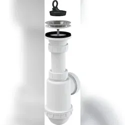 Alcadrain Spülbeckensiphon mit einem Edelstahlgitter DN70