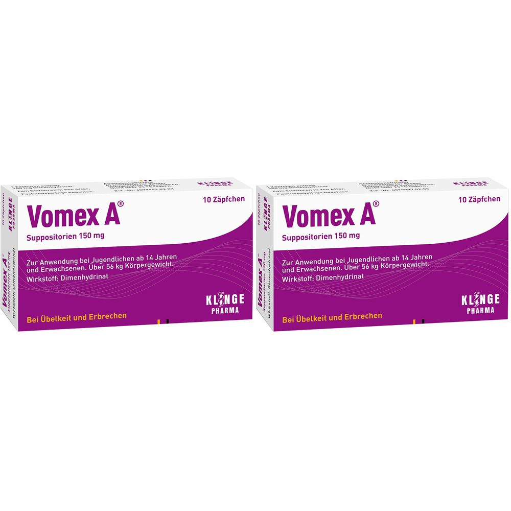 Vomex A 150 mg Suppositorien Doppelpack 2x10 St