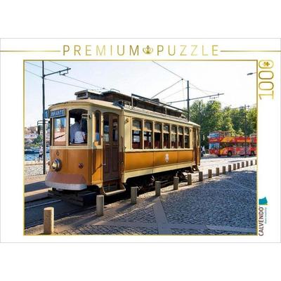 CALVENDO Puzzle Historische Straßenbahn in Porto | 1000 Teile Lege-Größe 64x48cm Foto-Puzzle für glückliche Stunden, von , Calvendo Puzzle