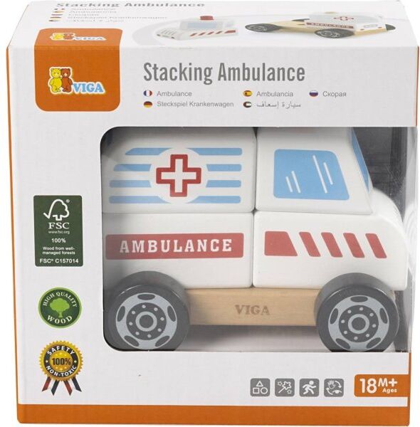 Viga Ambulance I Træ Med Stableklodser