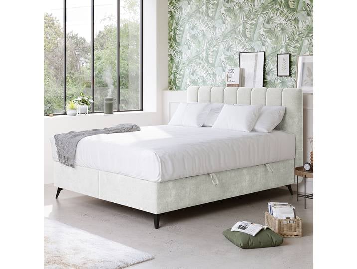 Boxspringbett 160 x 200cm Flachgewebe Frantje Grau