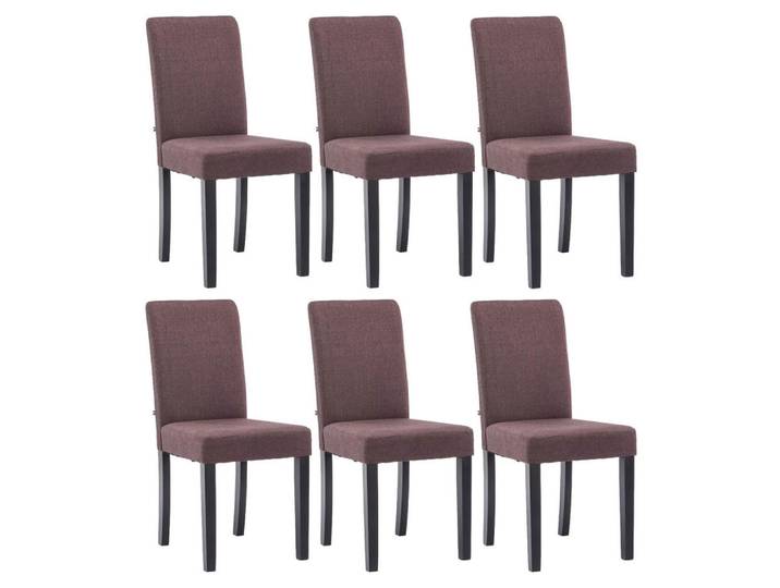 CLP Stuhl 6er Set Stoff Braun, Holz, 41x91x47 cm, Esszimmer, Stuhl
