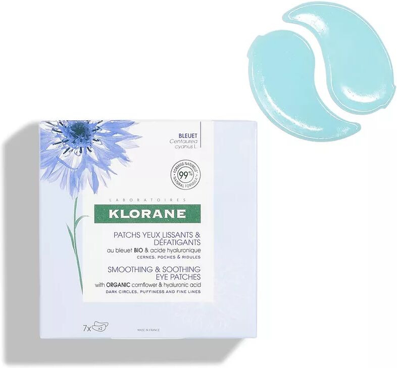 KLORANE - Beruhigende Augenpads, BIO-Kornblume, 7 Paare
