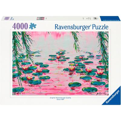 Puzzle RAVENSBURGER "Pink Water Lilies", bunt, Puzzles, KinderB:138cm H:92cm, Pappe, Made in Germany, B:138cm H:92cm