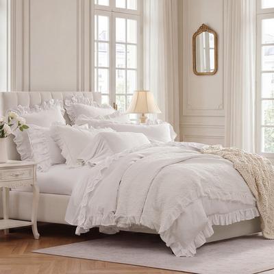 Paseo Road by HiEnd Accents Tasha Polizzi for Paseo Road Sadie Stonewashed Paisley Ruffled Lightweight 3 Piece Quilt Set