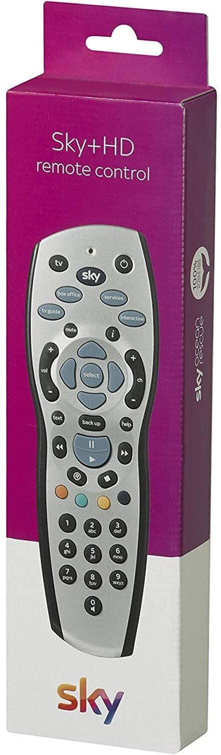 Original Sky+ HD remote – Compatible with Sky+ HD digibox – Official Sky Branded Retail Packaging - ,silver