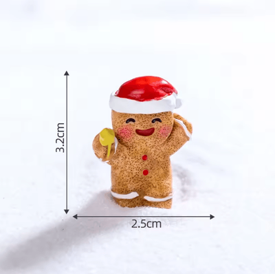 Inspire Picks Mini Christmas Ornament Dollhouse Figures Gingerbread Man And Snowman Micro Landscape Decor a6