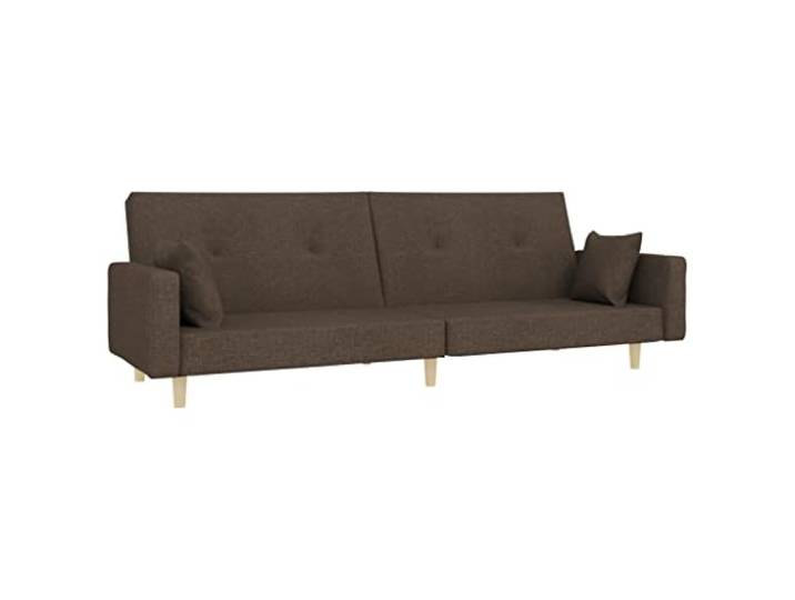GHVBNMF Schlafsofa 2-Sitzer Taupe Stoff Bettsofa mit 2 Kissen Vielseitige 2-in-1 Couch klappbar für Gästezimmer und Wohnzimmer. Gepolsterte Liegefläche inklusive zwei Deko-Kissen.