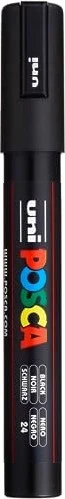 POSCA uni-ball PC-5M Acrylstift schwarz 1,8 - 2,5 mm, 1 St.