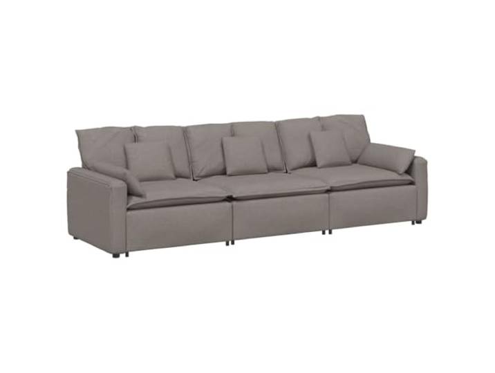 Makastle Modulares 3-Sitzer Sofa mit Kissen Taupe 324 cm