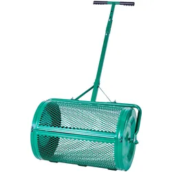 VEVOR Saatgutstreuer, 67 cm breiter Kompoststreuer mit Schiebe-/Schleppgriff, Torfmoosstreuer 4 Höhen verstellbar, Gartenstreuer für Garten, robuster Grassamenstreuer zum Pflanzen & Säen