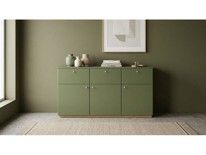 Breites Sideboard MDF Lackiert Reseda­grün