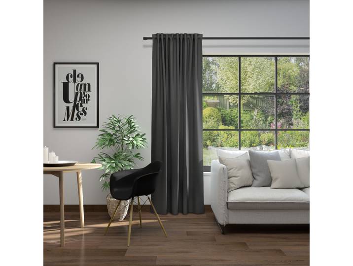 Vorhang NEUTEX FOR YOU Linessa Gr. 1, grau, B:137cm H:245cm, Jacquard, Polyester, Gardinen, Vorhang, HxB: 245x137, Schal mit verdeckten Schlaufen