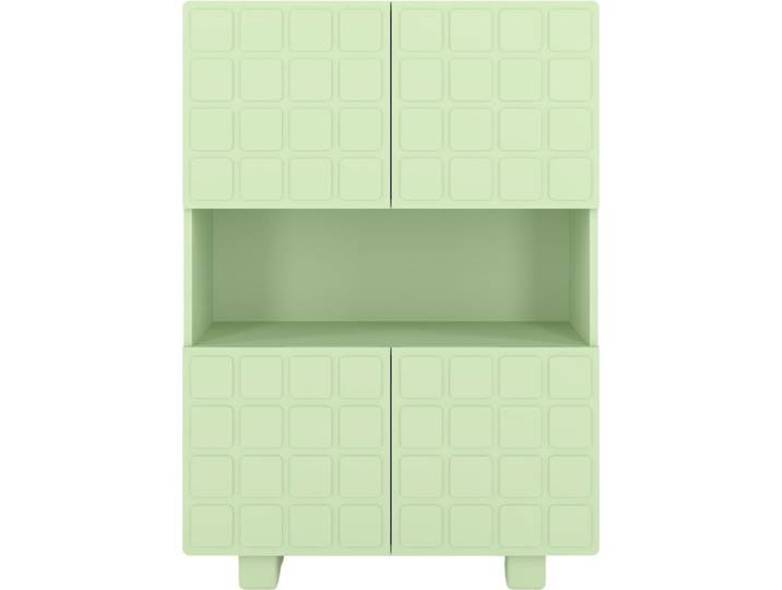CUBO HIGH Kommode 3D mit dekoriert Front / 4 Türen / 85 x 120 cm / Grün