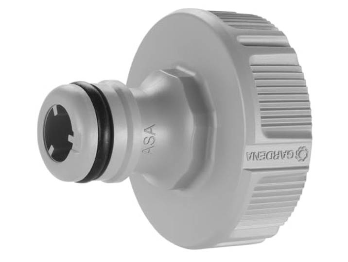 Gardena kraanverbindingsstuk 33,3 mm (G 1 inch): Adapter voor het aansluiten van een waterslang, Anti-Splash technologie, vorstbestendig, Original Gardena System, losse verpakking (18222-20)