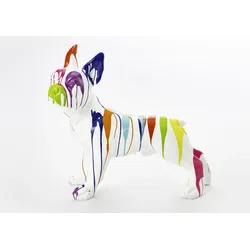 Französische Bulldogge stehend trash weiß M - Decor Anderes Harz Amadeus 90x40 cm