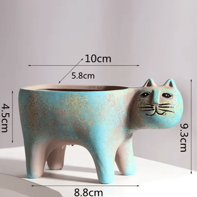 Uplift Curations Cute Ceramic Cat Succulent Planter Vase For Indoor Plants And Home Decor a