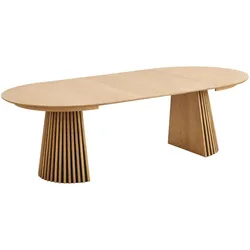 Ebuy24, Esstisch, Tokyo Esstisch Ø120cm inkl. 3 Verlängerungsplatten 240cm Eichenfurnier natur.